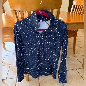 Under Armour Navy and White 1/4 Zip Neck Pullover - Women's Size Medium